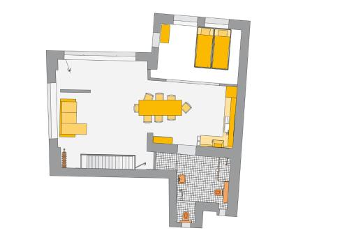 Načrt razporeditve prostorov v nastanitvi City Apartment (barrierefrei)