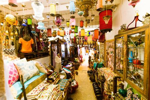 a store filled with lots of furniture and other merchandise at Melenos Art Boutique Hotel in Líndos