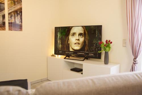 Televisyen dan/atau pusat hiburan di Ferienwohnung Maurer