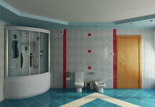 a bathroom with a shower, toilet and sink at Meridian Hotel in Vladivostok