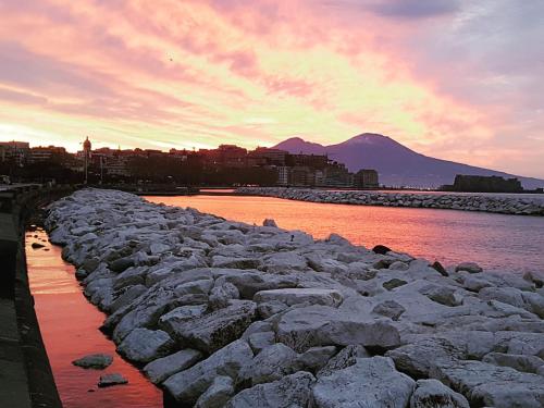 a group of rocks next to a body of water at Napoli Tree - Lungomare in Naples