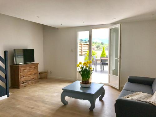 TV a/nebo společenská místnost v ubytování Propriété Malva appartement margherita