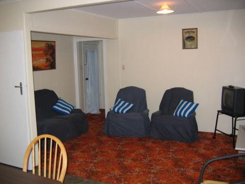 Χώρος καθιστικού στο Glow Worm Motel