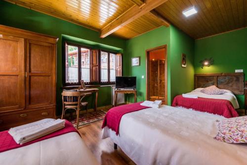 Katil atau katil-katil dalam bilik di Hostal Peña Santa