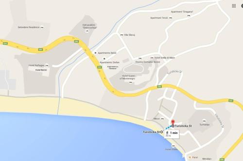 a map of the proposed route for the freeway at Studio apartman na plaži in Rafailovici