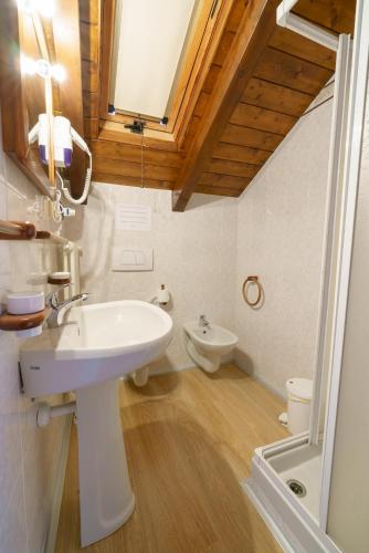 a bathroom with a sink and a toilet at Agriturismo Giacomino in Gera Lario