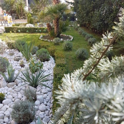 a landscaping with rocks and plants in a garden at Villa Jelena in Zadar