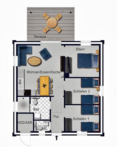 a floor plan of a house at Holunder Hüsken in Oberlangen
