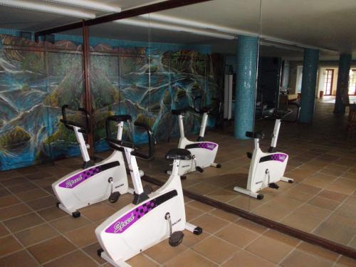 a row of exercise bikes parked in a gym at Hotel La Palma Romántica in Barlovento