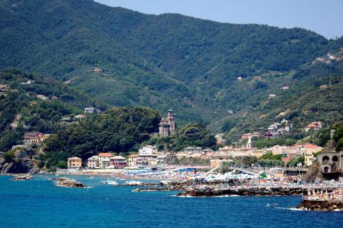 a group of people on a beach in the water at Il Rospo in Moneglia