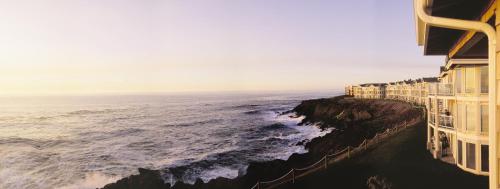 a view of the ocean from the side of a building at WorldMark Depoe Bay in Depoe Bay