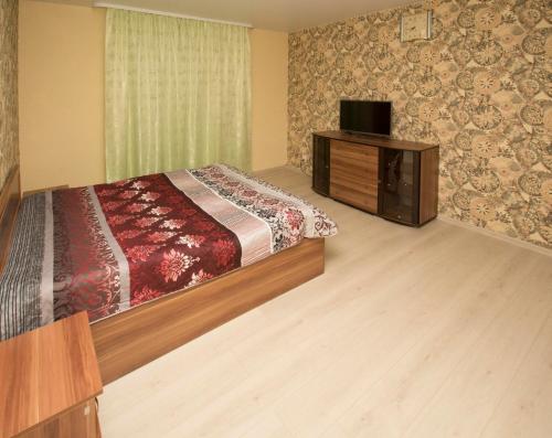 ハンティ・マンシースクにあるApartments Complex "Kvartiry Posutochno"のベッドルーム(ベッド1台、テレビ付)