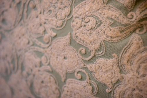 a close up of a fabric with a floral pattern at Harlem Grand in New York