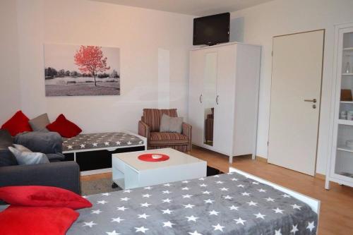 Ένα ή περισσότερα κρεβάτια σε δωμάτιο στο Ferienhaus Munterley