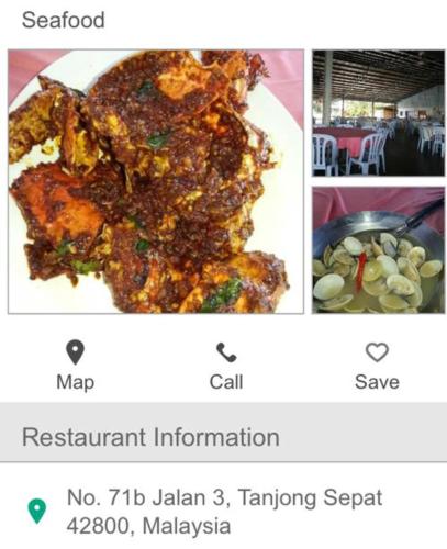 a screenshot of a phone with a plate of food at Studio Apartment @ Gold Coast Morib Banting Malaysia in Morib