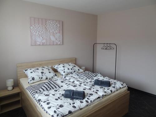Posteľ alebo postele v izbe v ubytovaní Apartmán Lednická