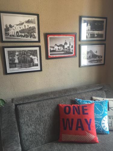 Ruang duduk di Apartamento com vista espetacular