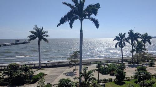 - Vistas a la playa, con palmeras y al océano en Hotel El Maltese en Granada