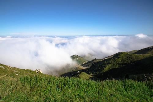 a view of a mountain covered in clouds at Wine Hotel San Giacomo Activity & Wellness in Paderno del Grappa