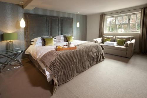 Postel nebo postele na pokoji v ubytování The Greenman Fownhope Hereford