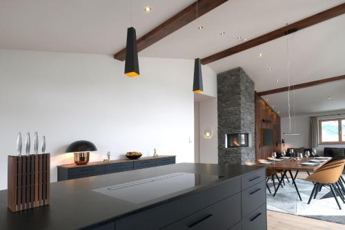 Restoran atau tempat lain untuk makan di Alpin Penthouse Hollersbach