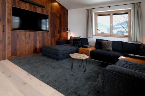 Ruang duduk di Alpin Penthouse Hollersbach