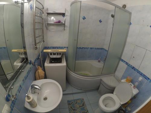 ウージュホロドにあるTihogo 15のバスルーム(トイレ、シャワー、シンク付)