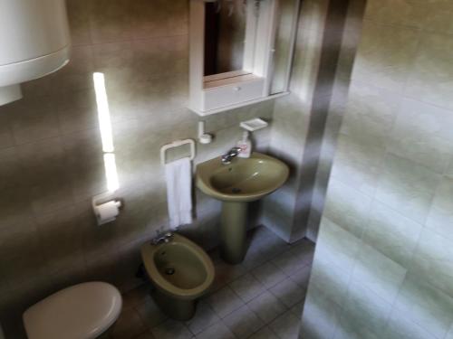 a small bathroom with a toilet and a sink at Apartments Ane in Sukošan