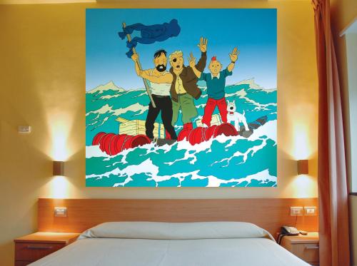 a painting on the wall of a hotel room at Villa Comics in Villammare