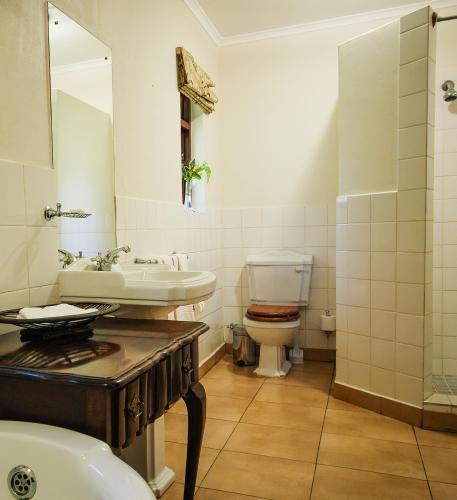 a bathroom with a sink and a toilet at Ursula's Homestead in Victoria Falls