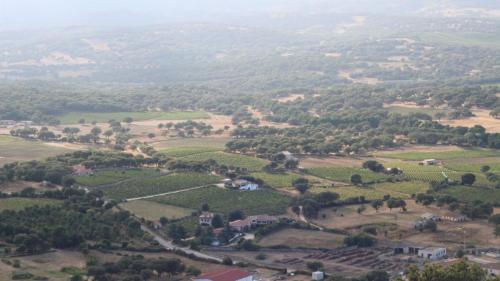 an aerial view of a small village in a field at B&B L'amaca della felicità in Monti