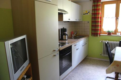 Η κουζίνα ή μικρή κουζίνα στο Ferienwohnung Hausladen