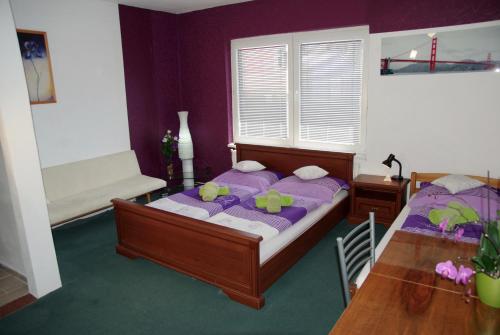 Cama o camas de una habitación en Hostel Humpolec