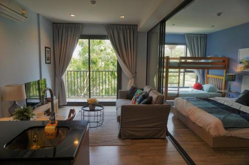 Χώρος καθιστικού στο Rain Condo Hua Hin - Cha Am by SN