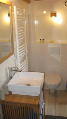 a bathroom with a white sink and a toilet at Chambre direct piscine in Talence