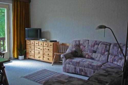 - un salon avec un canapé et une télévision dans l'établissement Landhaus Christophorus, à Mallnitz