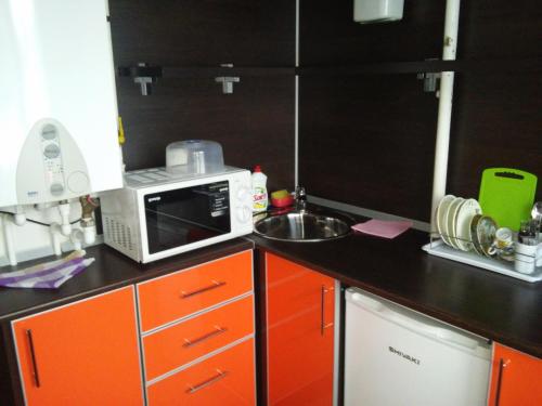 Dapur atau dapur kecil di Apartment on Radishcheva 13