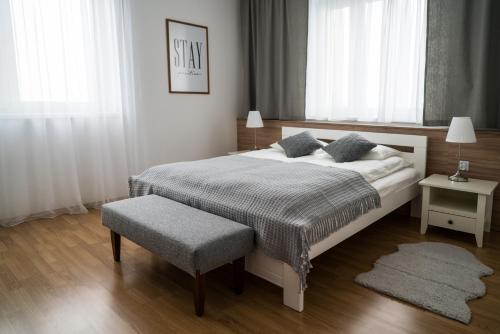 
Łóżko lub łóżka w pokoju w obiekcie Mucharz268

