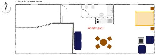 a plan of a bathroom with a floor plan at Ca' Adami in Brussa