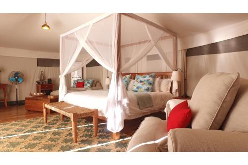 Posezení v ubytování Vertigo Lodge de Estaurio