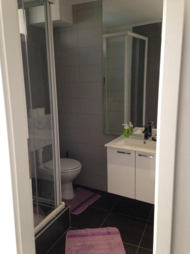 a bathroom with a toilet and a sink at Apartments Kremenic in Cres
