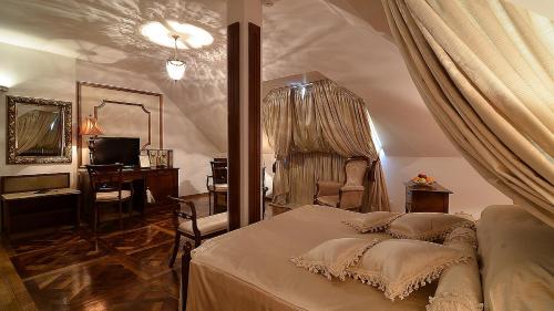 TV a/nebo společenská místnost v ubytování Scala Boutique-Hotel