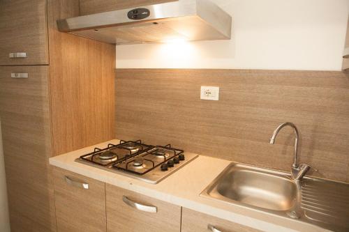 a kitchen with a stove and a sink at Venezia Residence in Venice