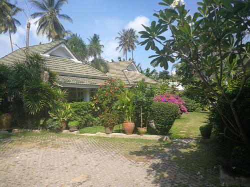 a house with potted plants in front of it at Reuan Phaolai in Bophut 