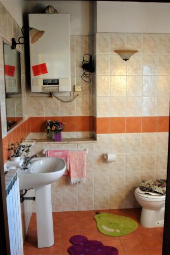a bathroom with a sink and a toilet at La Capannella in Gallicano