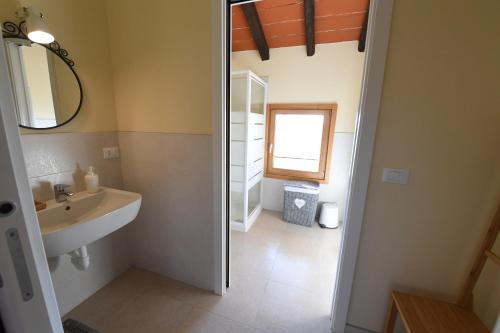 a bathroom with a sink and a mirror at Ca dei Ciossi in Concordia Sagittaria