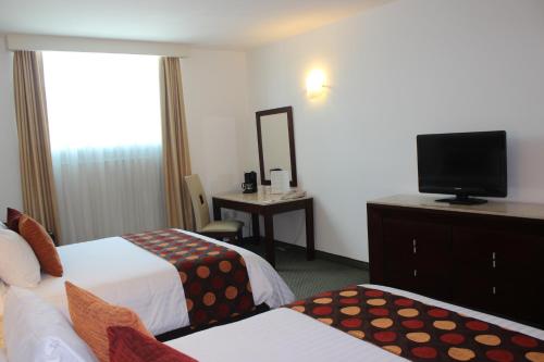 Ένα ή περισσότερα κρεβάτια σε δωμάτιο στο Hotel Ankara "Las Lomas"