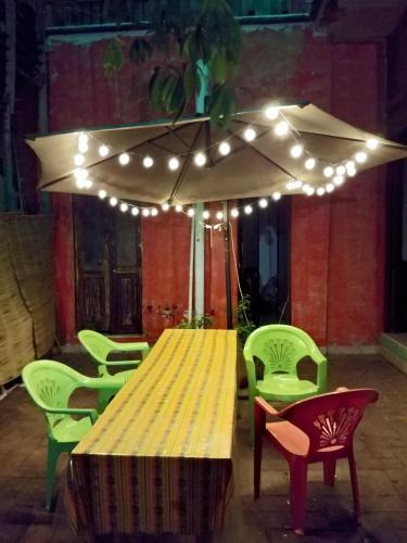 Αίθριο ή υπαίθριος χώρος στο Iguana Hostel Oaxaca