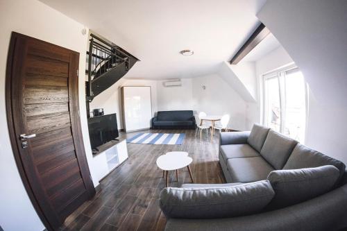 TV a/nebo společenská místnost v ubytování Villa Tower Nad Jeziorem Nyskim