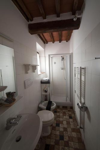 a bathroom with a sink and a toilet and a shower at Residenzia Del Sogno in Castellina in Chianti